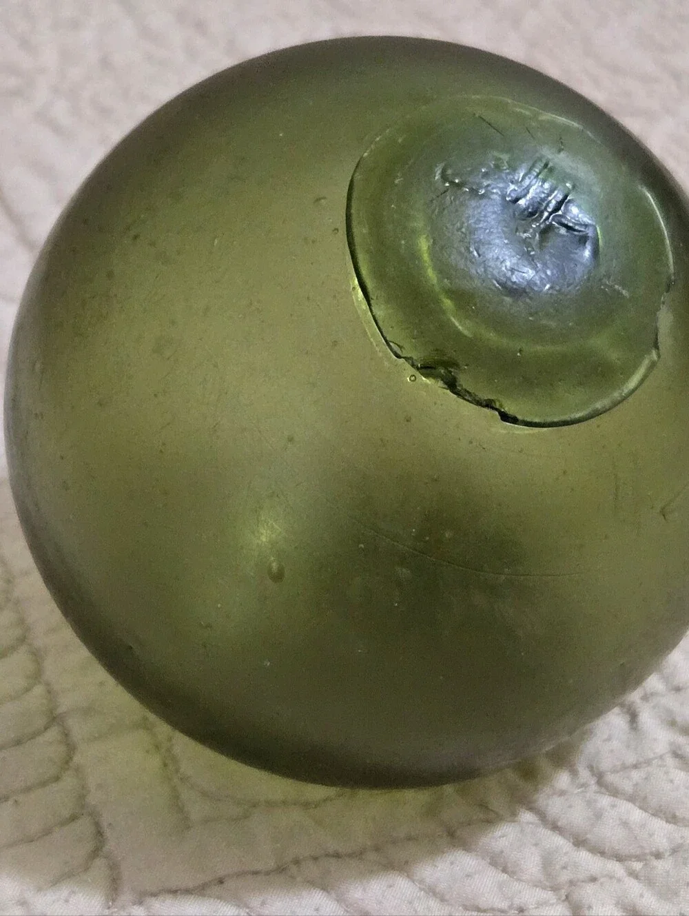 Antique Japanese Glass Fishing Float Hokuyo Kita Mark 4